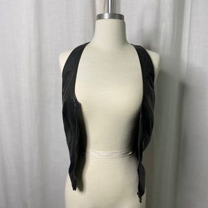 Black Faux Leather Vest